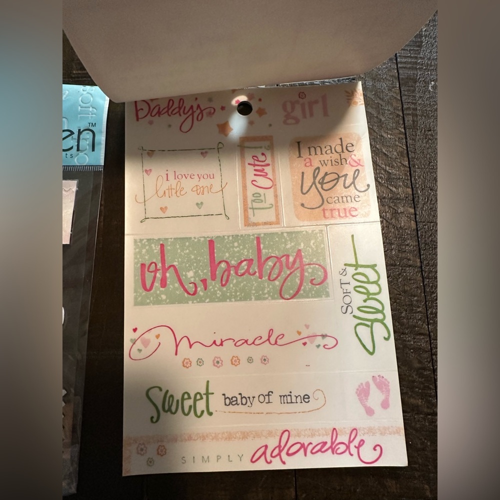 Baby scrapbook bundle - stickers, block letters, ribbon - Picture 8 of 11